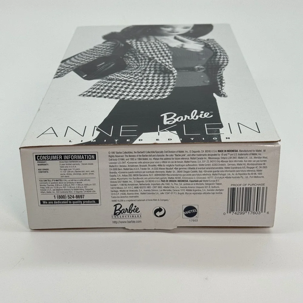 Anne Klein Barbie Limited Edition 1997 Mattel 17603 Houndstooth Blazer Doll